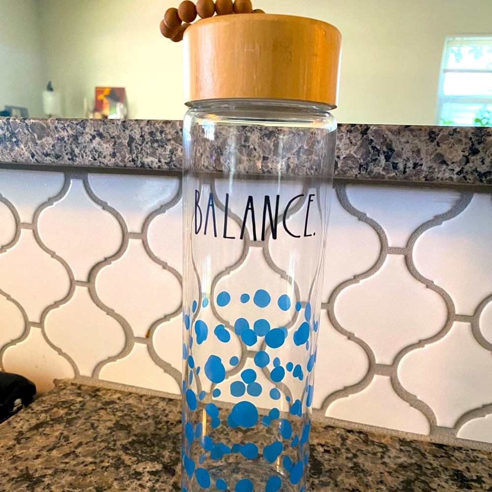 Rae Dunn glass water bottle